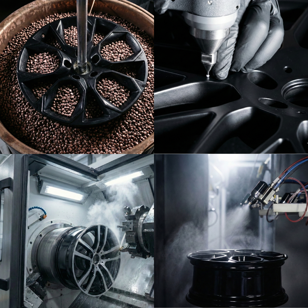 Bearbeitungsprozess Felgenreparatur